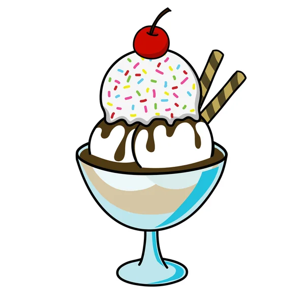 冰淇淋手写作卡通. — 图库矢量图片