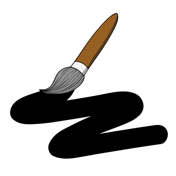 Verfborstel Handschrift cartoon — Stockvector