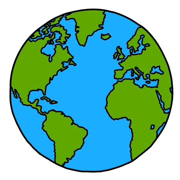 Planet earth el yazma çizgi film. (kredi: nasa)