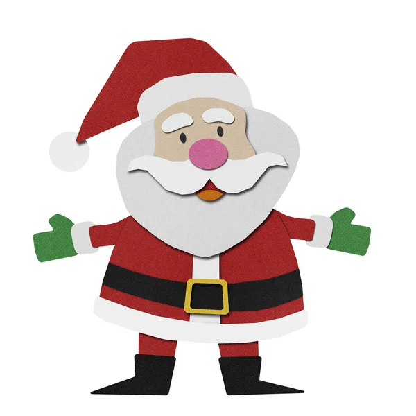 Santa claus recycled paper craft on paper background. — Stock Photo, Image