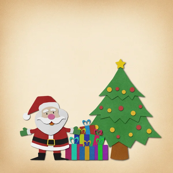 Santa claus recycled paper craft on paper background. — Stock Photo, Image