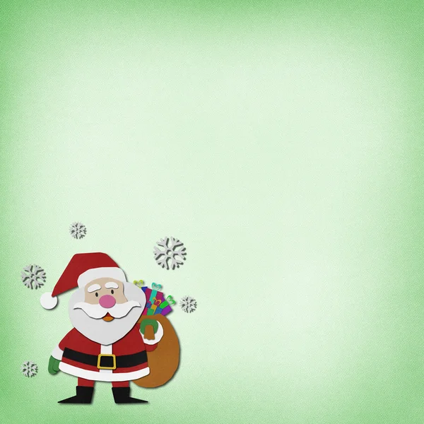 Santa claus recycled paper craft on paper background. — Stock Photo, Image