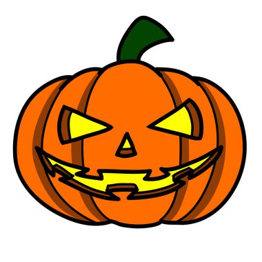 Beyaz arka planda Cadılar Bayramı kabağı