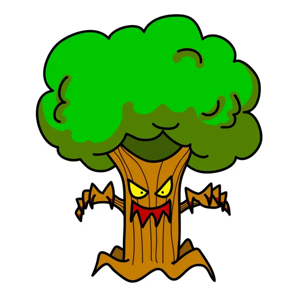 Halloween skrämmande träd — Stock vektor