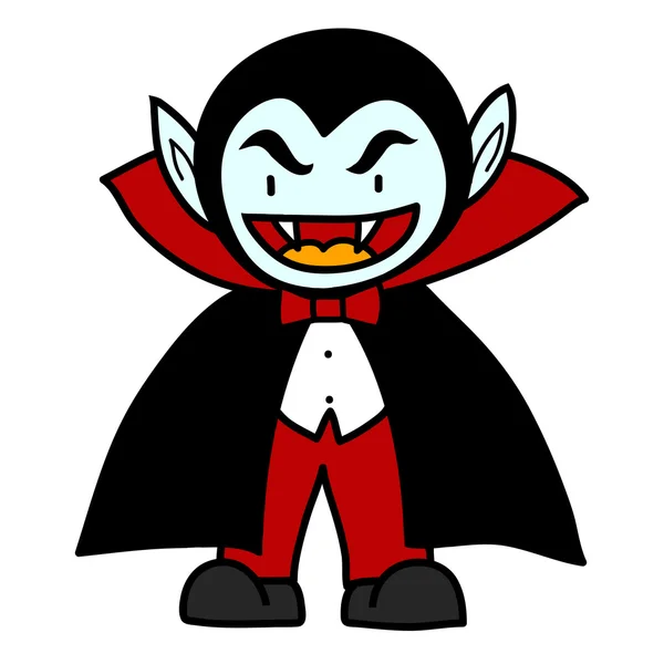 Principe Dracula su sfondo bianco vettoriale illustrazione cartone animato — Vettoriale Stock