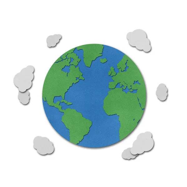 Planeten jorden återvunnet pappersmodell. — Stockfoto