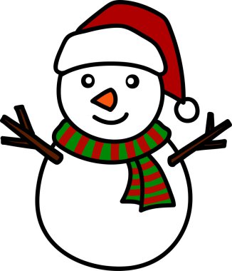Christmas Snowman Hand writing cartoon. clipart