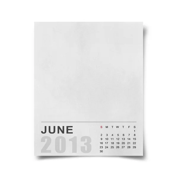 Calendar 2013 on blank note paper . — 스톡 사진