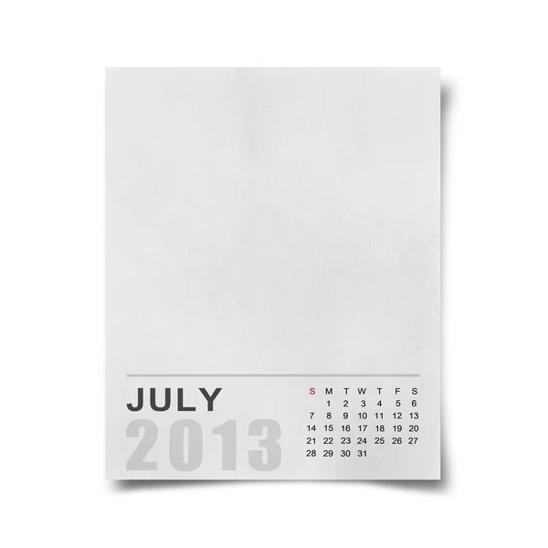 Calendário 2013 em papel de nota em branco  . — Fotografia de Stock