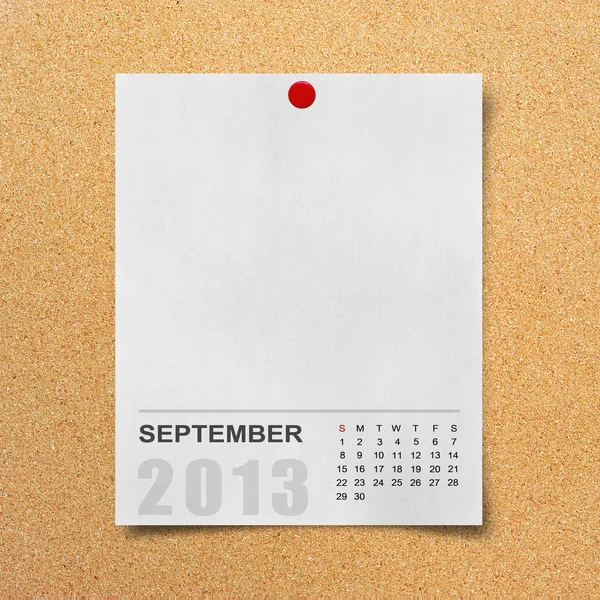 Calendário 2013 em papel de nota em branco  . — Fotografia de Stock