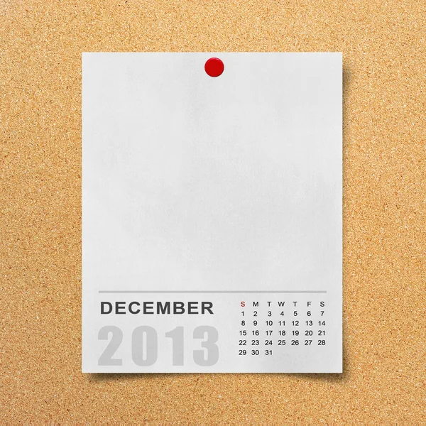 Calendar 2013 on blank note paper . — 스톡 사진