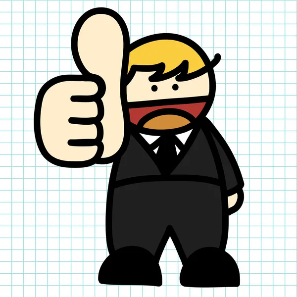 Homme d'affaires dessin à la main dessin animé . — Image vectorielle