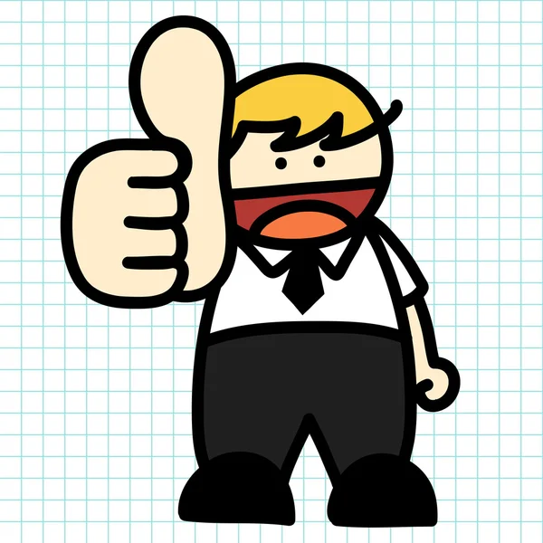 Üzleti ember kéz draw rajzfilmfigurák. — Stock Vector