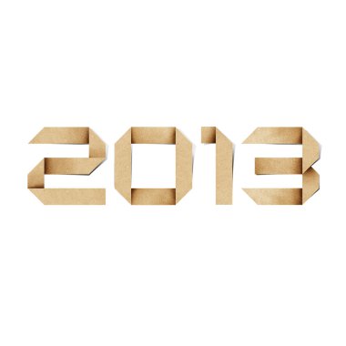 mutlu yeni yıl 2013 papercraft arka plan geri dönüşümlü.