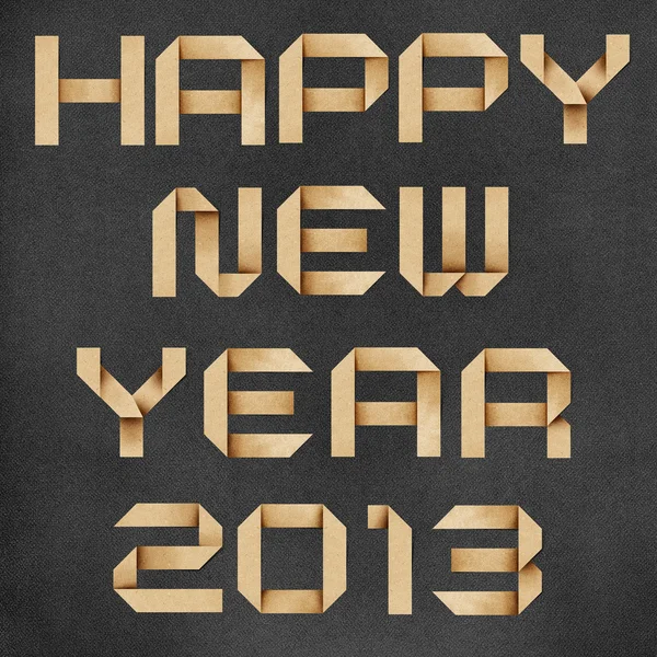 Happy new year 2013 recycled papercraft background. — Stock Photo, Image