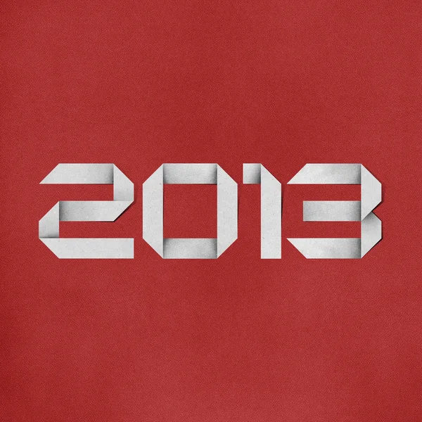 Happy new year 2013 recycled papercraft background. — Stock Photo, Image