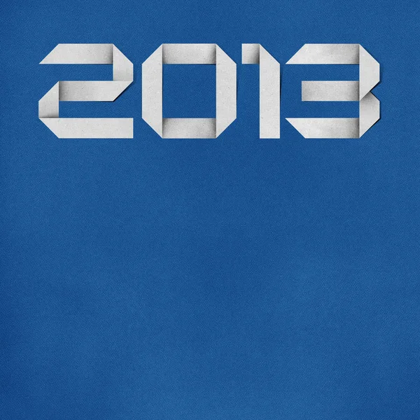 Happy new year 2013 recycled papercraft background. — Stock Photo, Image