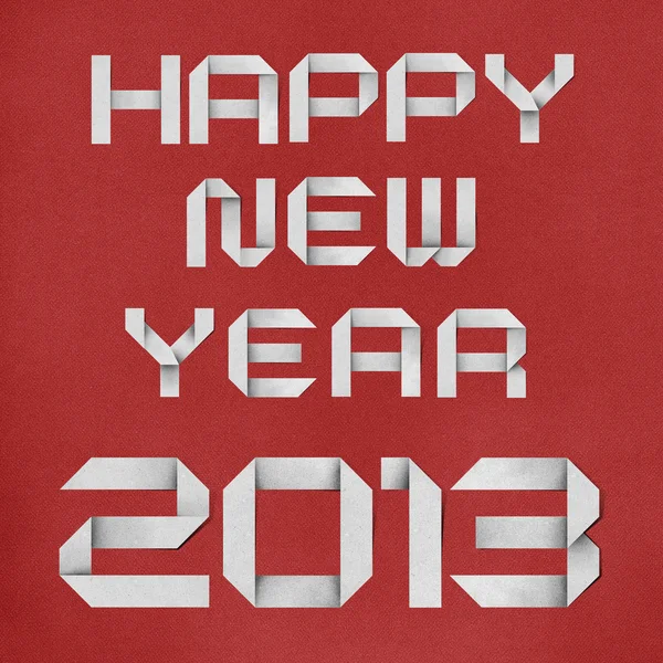 Happy new year 2013 recycled papercraft background. — Stock Photo, Image