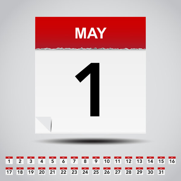 Calendar on white paper note.