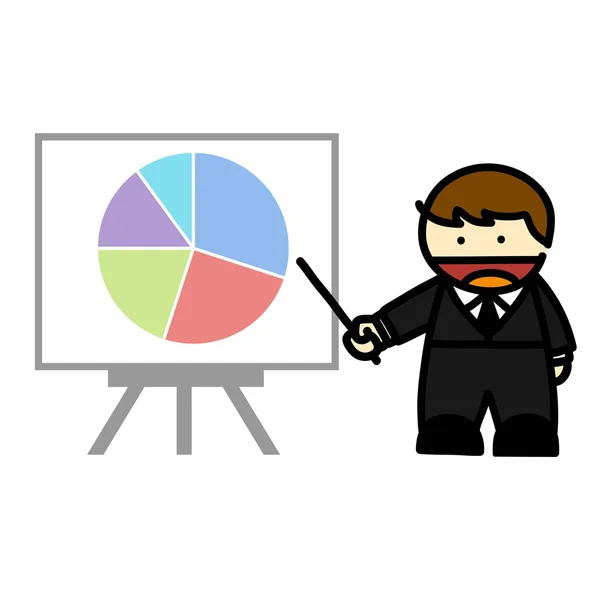 Business en business grafiek cartoon. — Stockvector