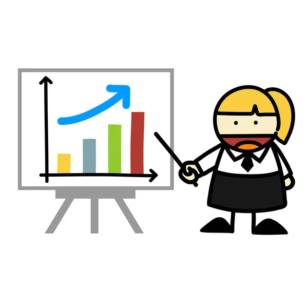 Business and business graph cartoon. — Stock Vector