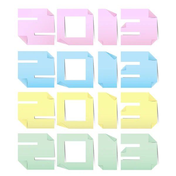 2013 kleurrijke papier opmerking stickers. — Stockvector