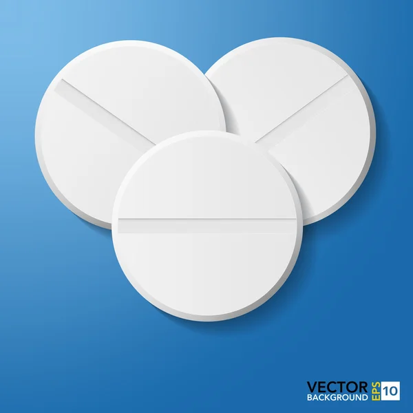 Medicinska piller 3d tablet. illustratör — Stock vektor