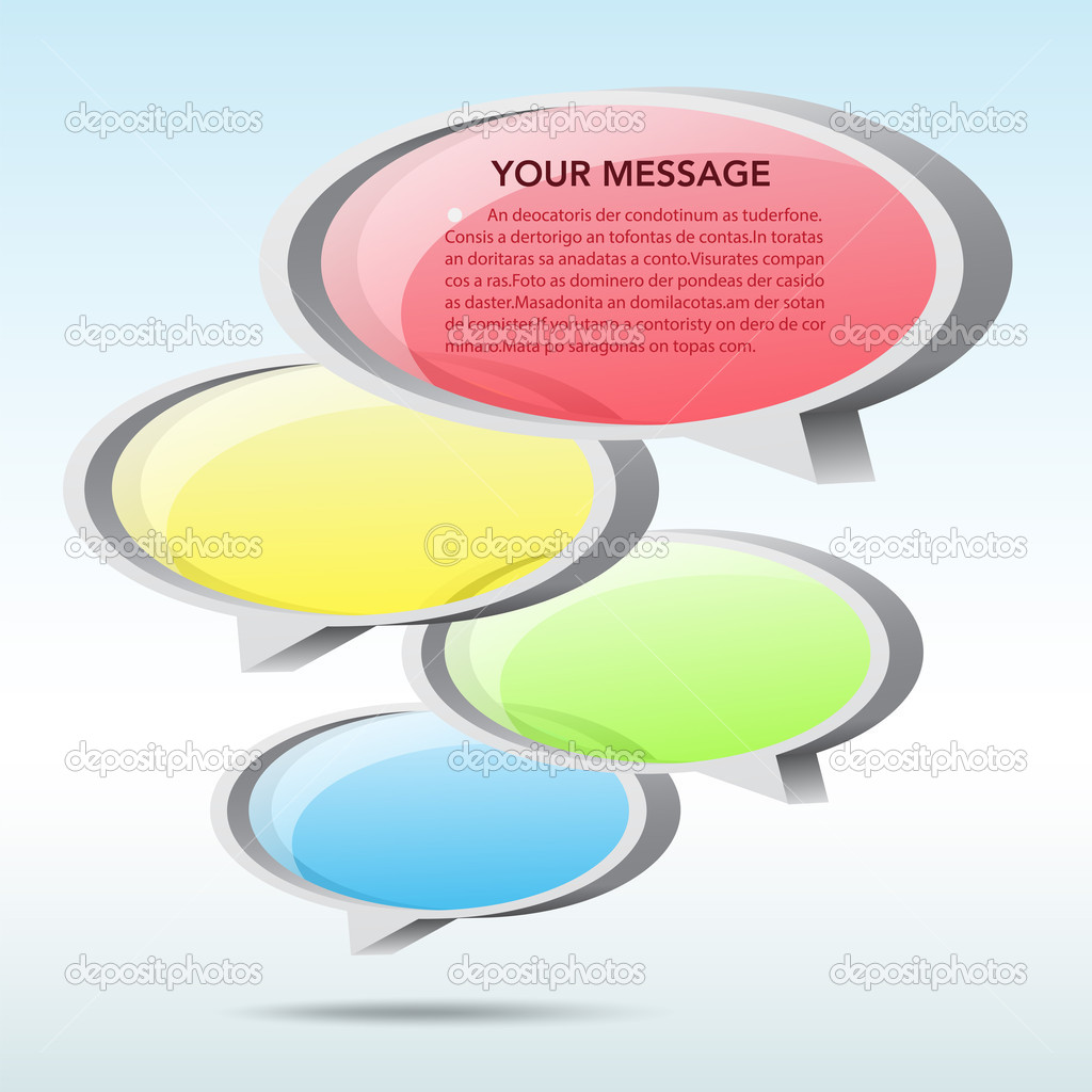 Abstract 3D speech bubble background.