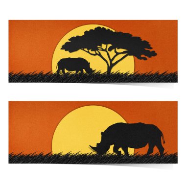 Rhino made from recycled paper.