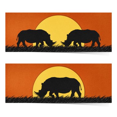 Rhino made from recycled paper.
