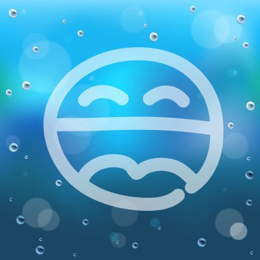 cam zemin üzerine açılan el çizim karikatür ve su.