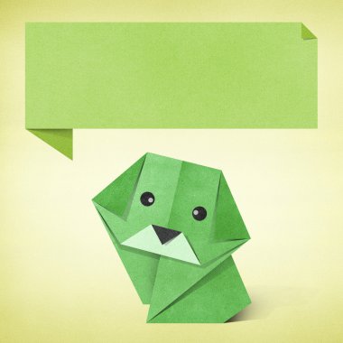 origami köpek--dan yeniden işleyip kullanı kağıt yapılmış