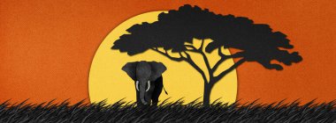 geri dönüşümlü kağıt arka plan yaptım bir fil