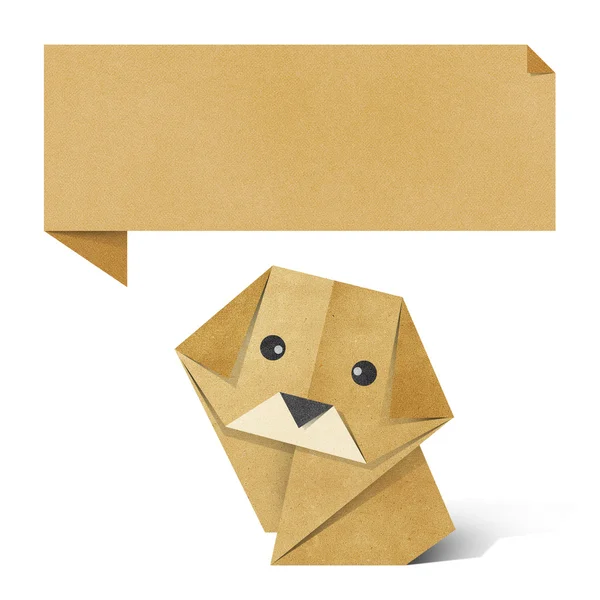 Chien Origami en papier recyclé — Photo