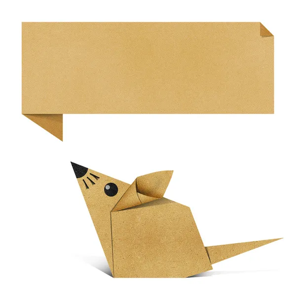 Origami rat made from Recycle Paper — Stock Photo, Image