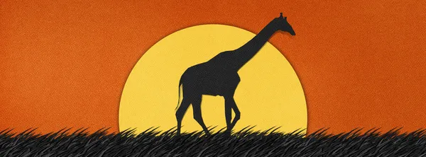 Giraff tillverkad av återvunnet papper bakgrund — 图库照片