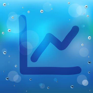 cam üzerine açılan el çizim karikatür ve su