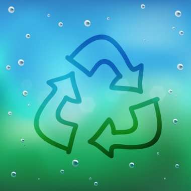 cam üzerine açılan el çizim karikatür ve su.