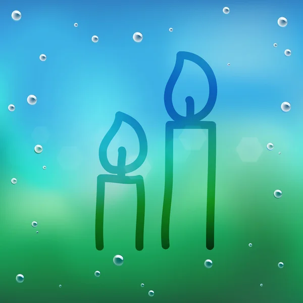 Disegnare a mano cartone animato e goccia d'acqua su vetro . — Vettoriale Stock
