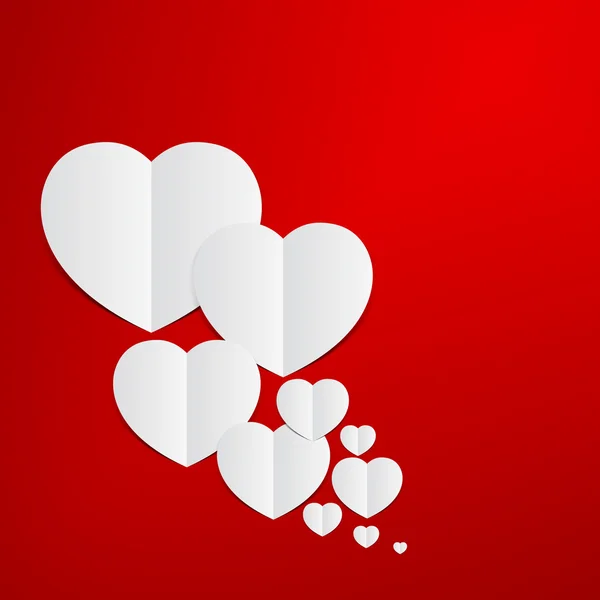 Аннотация Red Heart paper background . — стоковый вектор