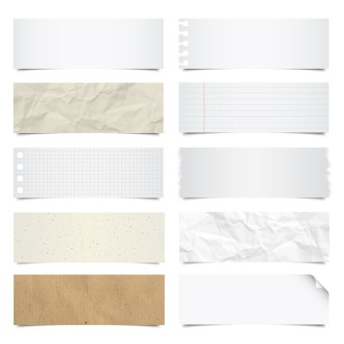 Collection of note papers background clipart