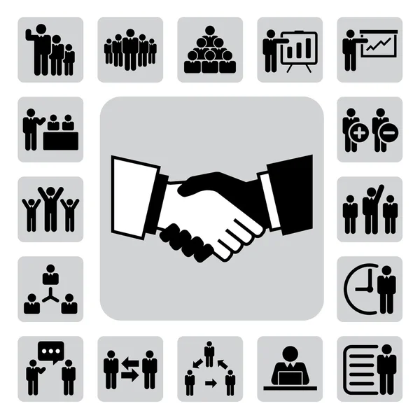 Ensemble d'icônes d'affaires et de bureau — Image vectorielle