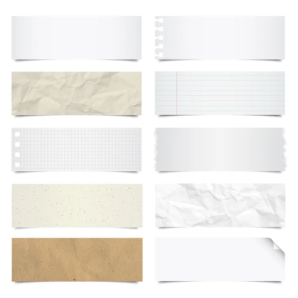 Collection of note papers background — Stock Vector