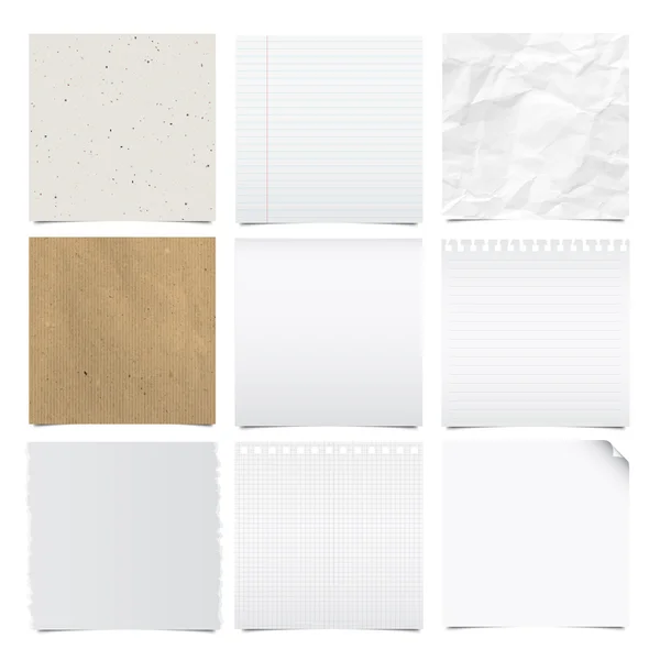 Collection of note papers background — Stock Vector