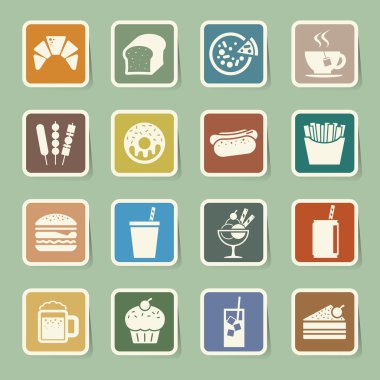 Fast Food sticker icon set clipart