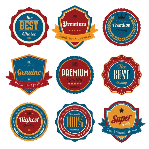 Set Retro Vintage Badges en Etiketten. — Stockvector