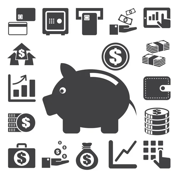 Ensemble d'icônes de la finance et de l'argent.Illustration eps10 — Image vectorielle