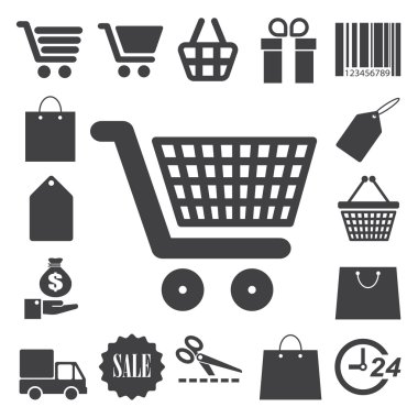 iconos de compras establecido. Ilustración