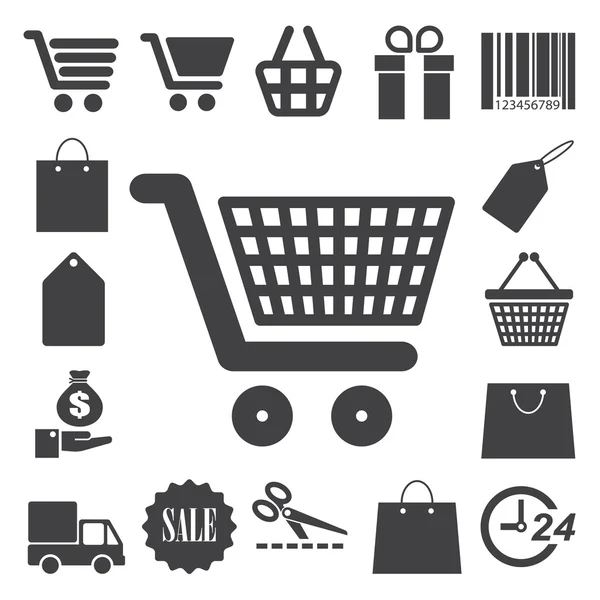 Conjunto de iconos de compras. Ilustración — Vector de stock