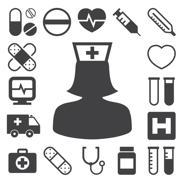 Conjunto de iconos médicos. Ilustración — Vector de stock